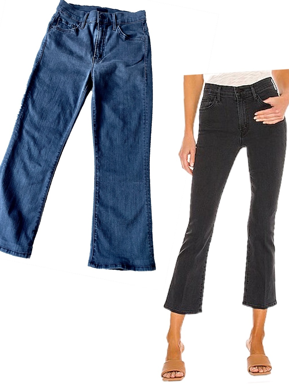 Mother Black Wash Insider Crop Stretch Bootcut Jeans Dancing in Dark Size 26 EUC